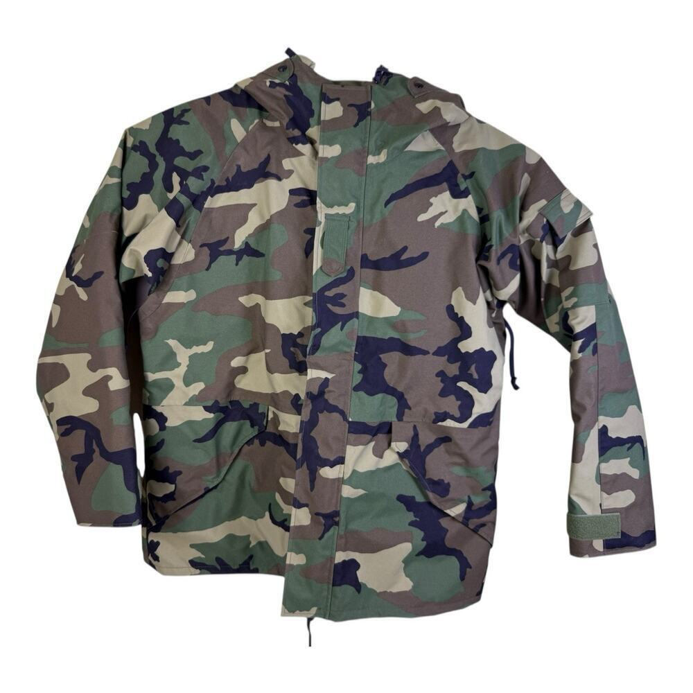 Military Cold Weather Parka Woodland Camouflage 8415-01-228-1320 Size L Long EUC
